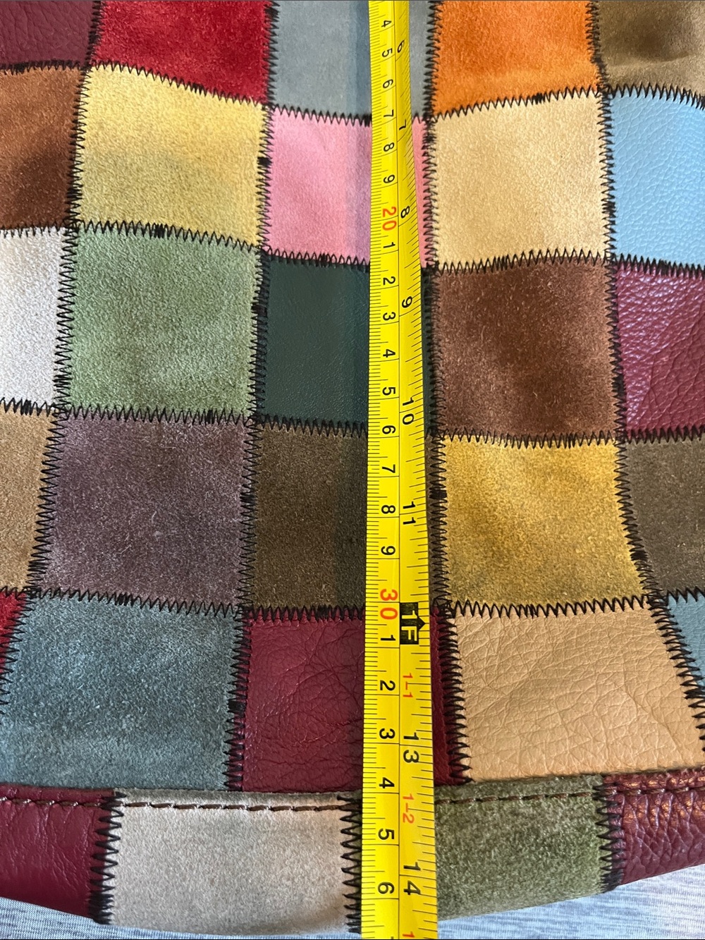 (RARE) Y2K Lucky Brand Ugly Betty Suede/leather Hobo Bag Multicolor Patchwork - Picture 9 of 11